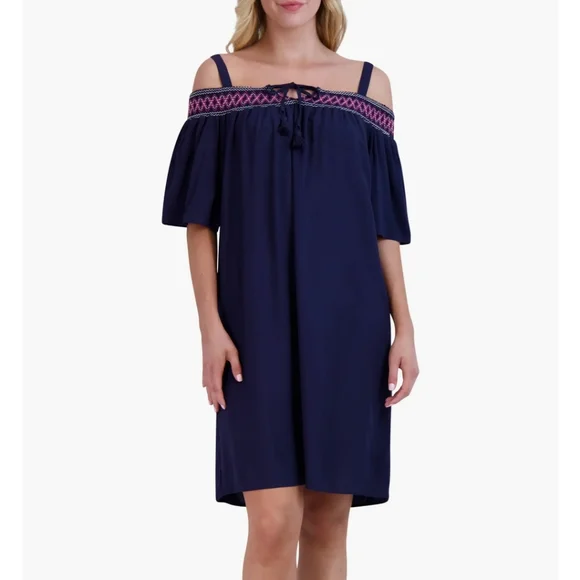 Caribbean Joe Off The Shoulder Shift Dress In Navy at Nordstrom Rack, Size Medium